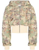 HIDDEN CULT Camo Baggy Cropped Zip Hoodie