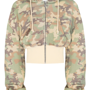 HIDDEN CULT Camo Baggy Cropped Zip Hoodie